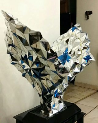 2 wings mirror sculpture1