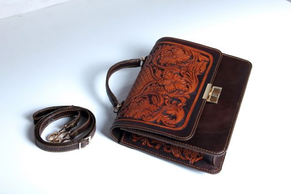 Combination of Engraved Crust Leather and Cow Leather 1