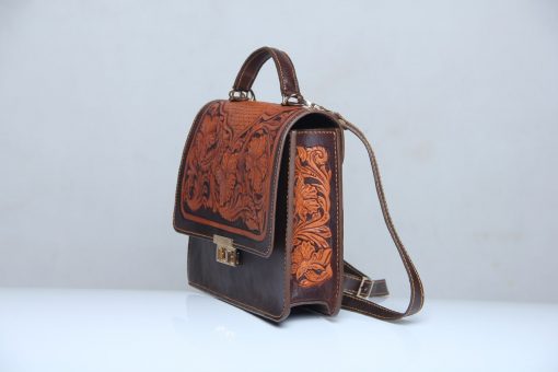 Combination of Engraved Crust Leather and Cow Leather 3