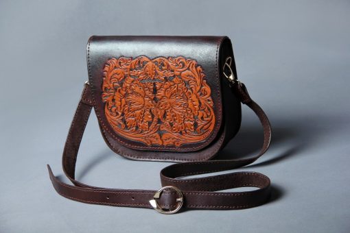 Engraved Cow Leather Shoulder Bag and Cow Crust 2