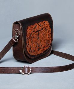 Engraved Cow Leather Shoulder Bag and Cow Crust 3