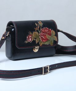 Engraved Leather and Wood Shoulder Bags 5