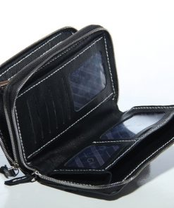 Round zipper Leather Wallet1