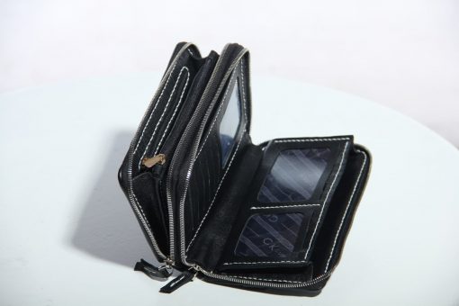 Round zipper Leather Wallet4