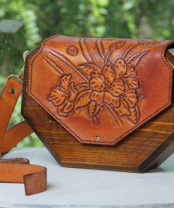 Wooden body bags engraved in Cow Leather 1