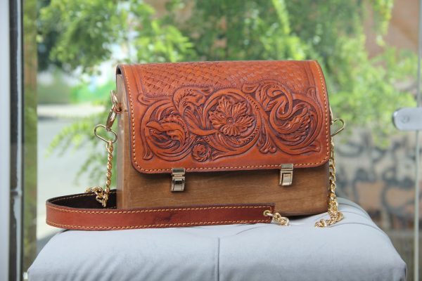 Wooden body bags engraved in Cow Leather 2